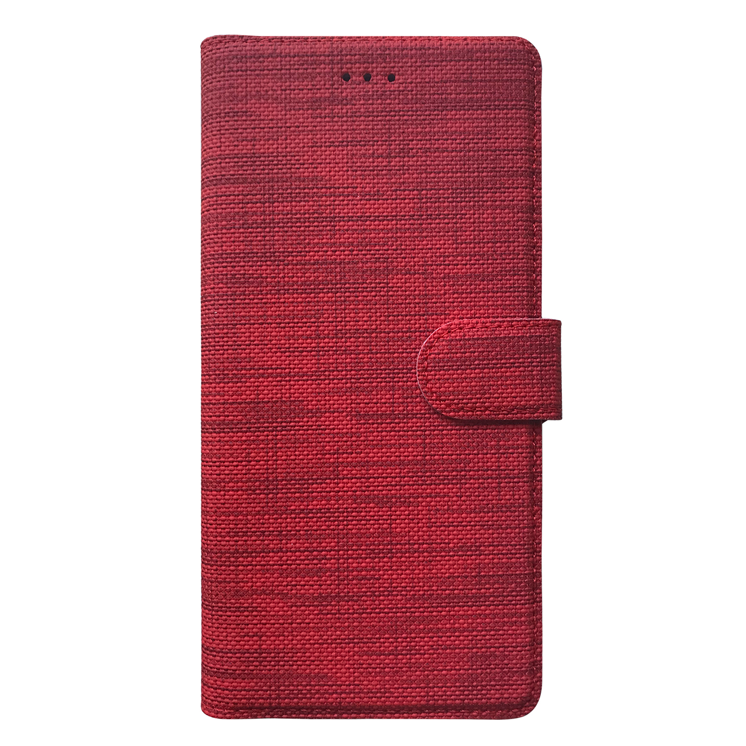 CaseUp Oppo A52 Kılıf, Kumaş Desenli Cüzdanlı Kırmızı 2