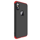 Apple iPhone XS Max Kılıf CaseUp Triple Deluxe Shield Siyah Kırmızı