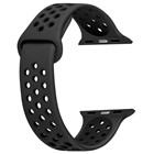 Apple Watch 1 38mm CaseUp Silicone Sport Band Kordon Kayış Siyah