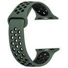 Apple Watch SE 44mm CaseUp Silicone Sport Band Kordon Kayış Yeşil Siyah