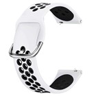 Oppo Watch 41mm CaseUp Silicone Sport Band Beyaz Siyah Gümüş Pimli