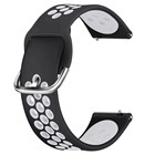 Oppo Watch 41mm CaseUp Silicone Sport Band Siyah Beyaz Gümüş Pimli