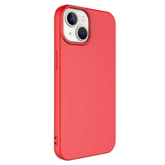 CaseUp Apple iPhone 14 Plus Kılıf Lined Matte Silicone Kırmızı 2
