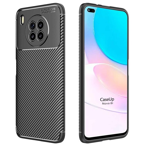 CaseUp Huawei Nova 8i Kılıf Fiber Design Siyah 1