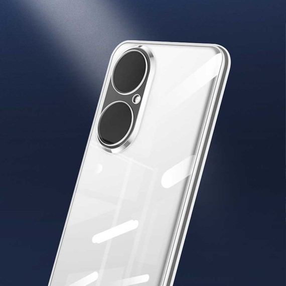 CaseUp Huawei P50 Pro Kılıf İnce Şeffaf Silikon Beyaz 3