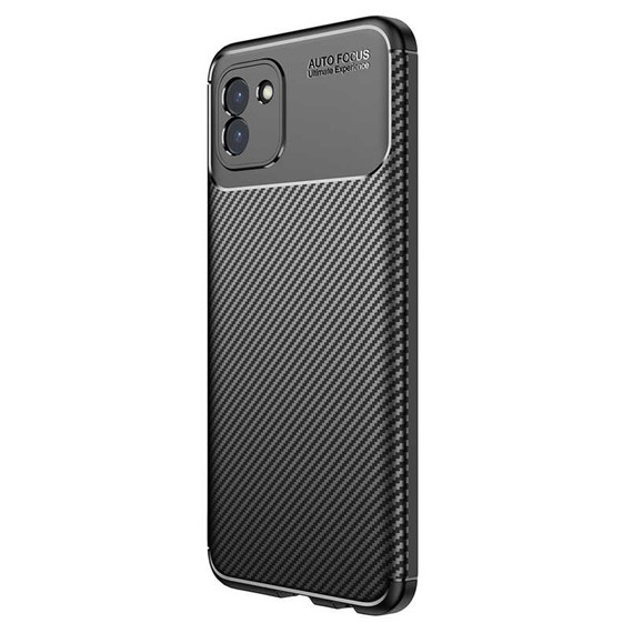 CaseUp Samsung Galaxy A03 Kılıf Fiber Design Siyah 2