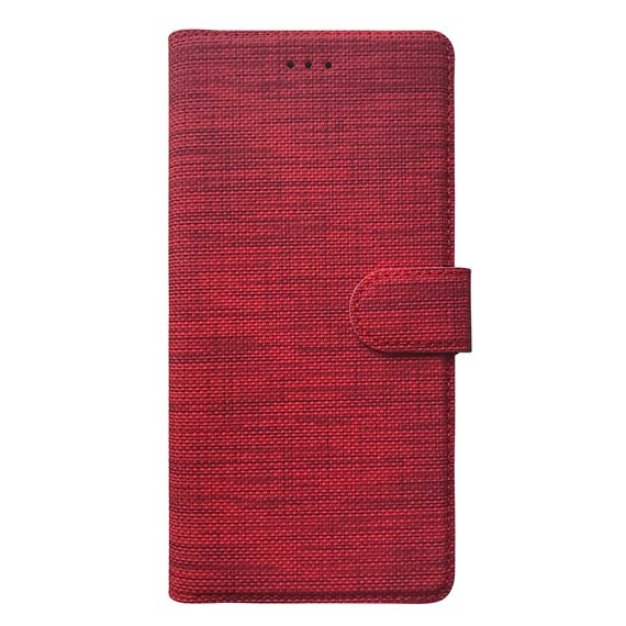 CaseUp Samsung Galaxy S23 Ultra Kılıf Kumaş Desenli Cüzdanlı Kırmızı 2