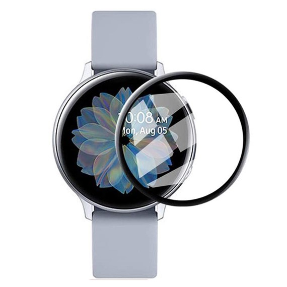 Samsung Galaxy Watch Active 2 40mm CaseUp Tam Kapatan Ekran Koruyucu Siyah 1