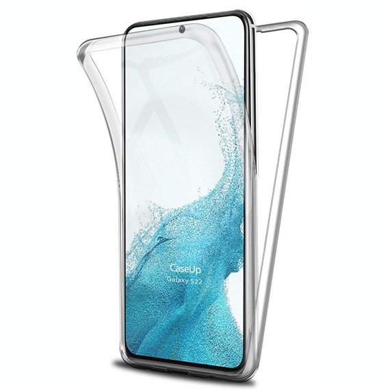 CaseUp Samsung Galaxy S22 Kılıf 360 Çift Taraflı Silikon Şeffaf 1