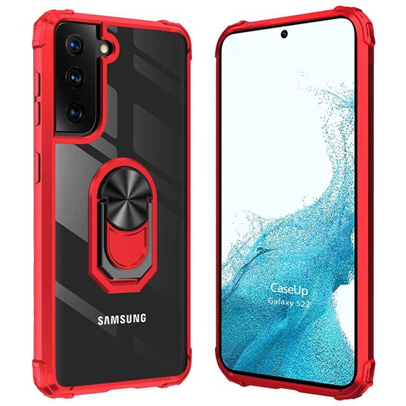 CaseUp Samsung Galaxy S22 Kılıf Ring Tough Holder Kırmızı 1