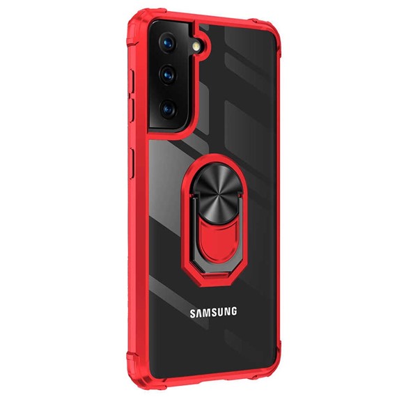 CaseUp Samsung Galaxy S22 Kılıf Ring Tough Holder Kırmızı 2