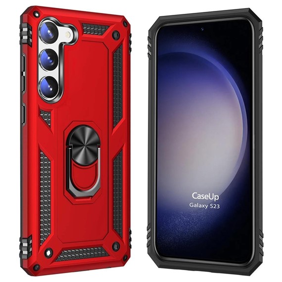CaseUp Samsung Galaxy S23 Kılıf Magnetic Ring Holder Kırmızı 1