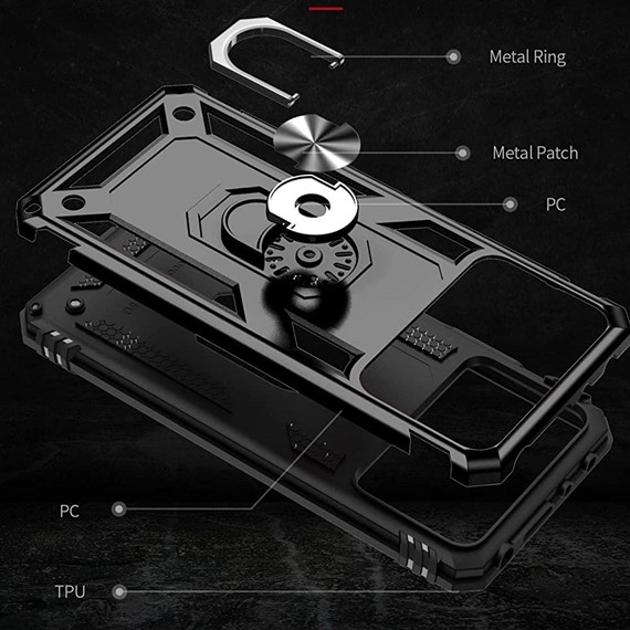 CaseUp Xiaomi Poco X4 Pro 5G Kılıf Magnetic Ring Holder Kırmızı 5