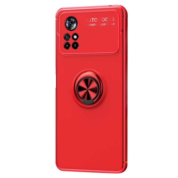 CaseUp Xiaomi Redmi Note 11T Kılıf Finger Ring Holder Kırmızı 2