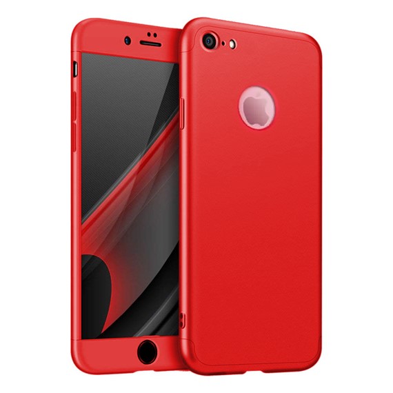 Apple iPhone 7 Kılıf CaseUp Triple Deluxe Shield Kırmızı 5