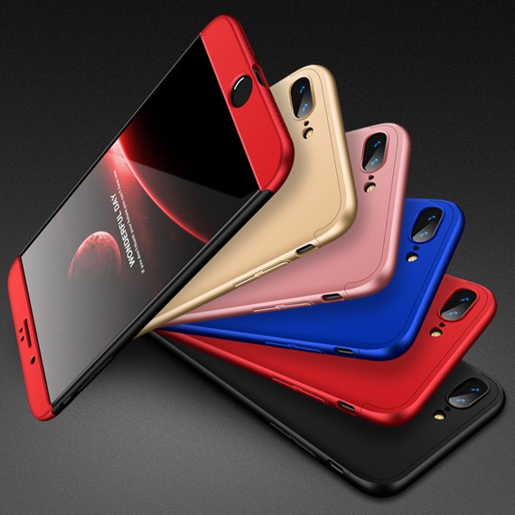 Apple iPhone 7 Plus Kılıf CaseUp Triple Deluxe Shield Kırmızı 4