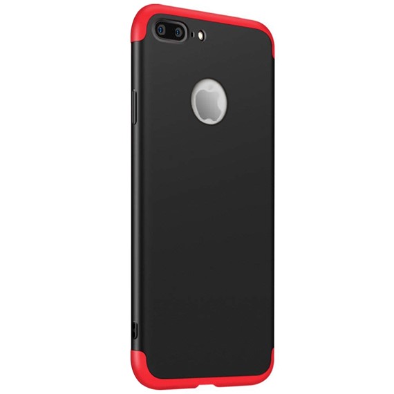 Apple iPhone 7 Plus Kılıf CaseUp Triple Deluxe Shield Siyah Kırmızı 1
