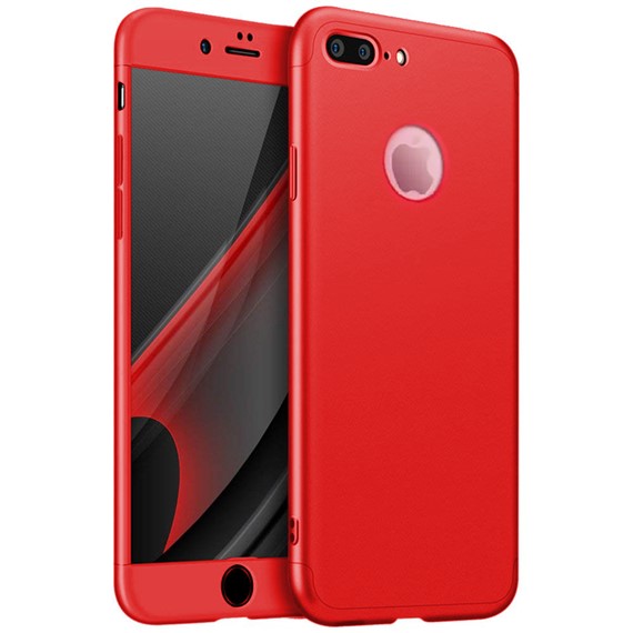 Apple iPhone 8 Plus Kılıf CaseUp Triple Deluxe Shield Kırmızı 5