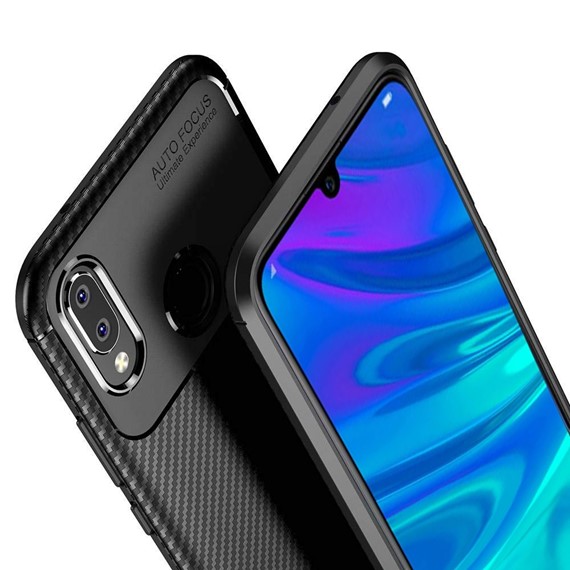 Huawei P Smart 2019 Kılıf CaseUp Fiber Design Siyah 2