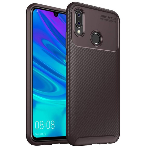 Huawei P Smart 2019 Kılıf CaseUp Fiber Design Kahverengi 5