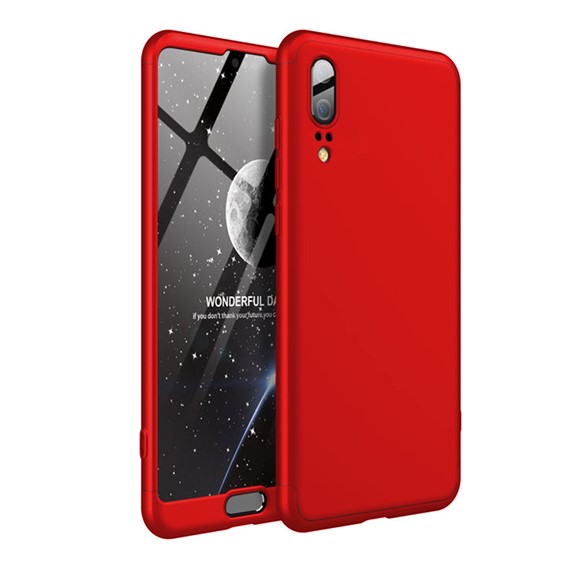 Huawei P20 Kılıf CaseUp Triple Deluxe Shield Kırmızı 5
