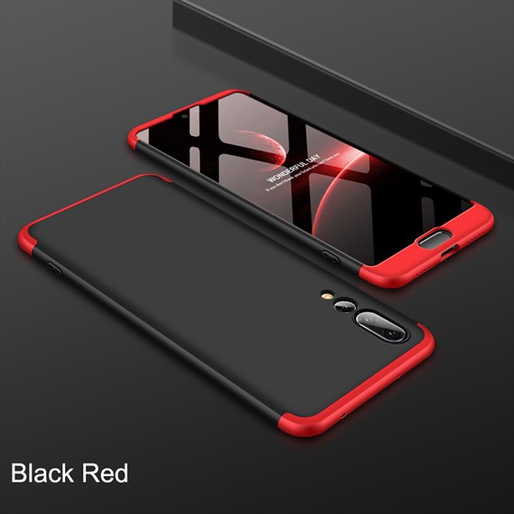 Huawei P20 Pro Kılıf CaseUp Triple Deluxe Shield Siyah Kırmızı 2