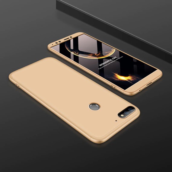 Huawei Y7 2018 Kılıf CaseUp Triple Deluxe Shield Gold 2