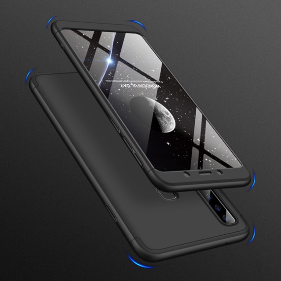 Samsung Galaxy A9 2018 Kılıf CaseUp Triple Deluxe Shield Siyah Kırmızı 3