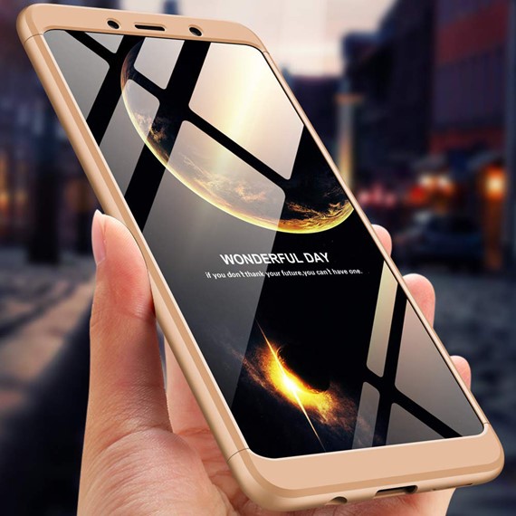 Samsung Galaxy A9 2018 Kılıf CaseUp Triple Deluxe Shield Gold 2