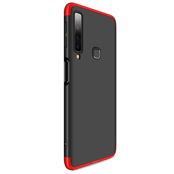 Samsung Galaxy A9 2018 Kılıf CaseUp Triple Deluxe Shield Siyah Kırmızı 1