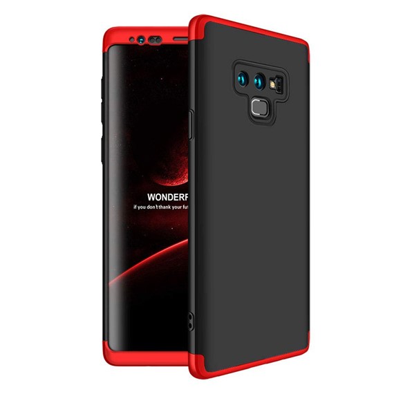 Samsung Galaxy Note 9 Kılıf CaseUp Triple Deluxe Shield Siyah Kırmızı 5