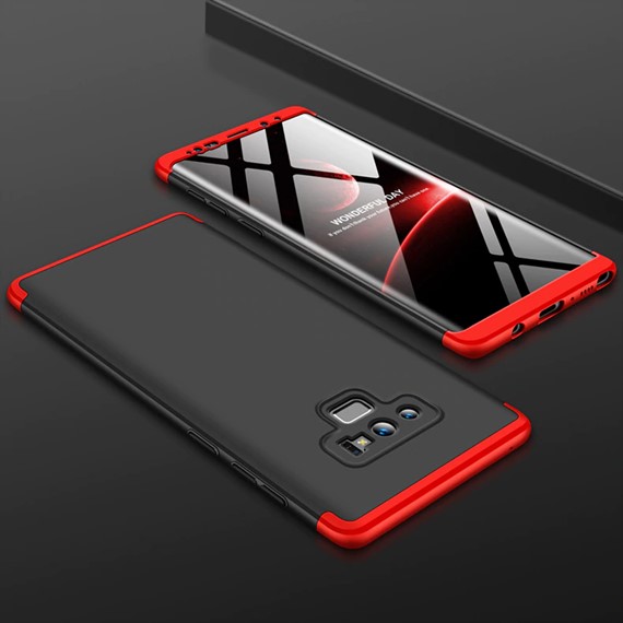 Samsung Galaxy Note 9 Kılıf CaseUp Triple Deluxe Shield Siyah Kırmızı 2