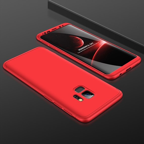 Samsung Galaxy S9 Kılıf CaseUp Triple Deluxe Shield Kırmızı 2