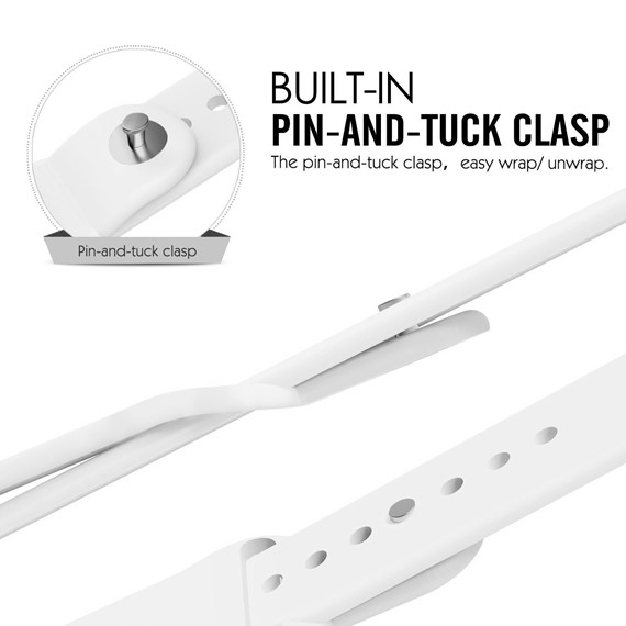 Apple Watch 4 44mm CaseUp Silikon Spor Kordon Beyaz 2