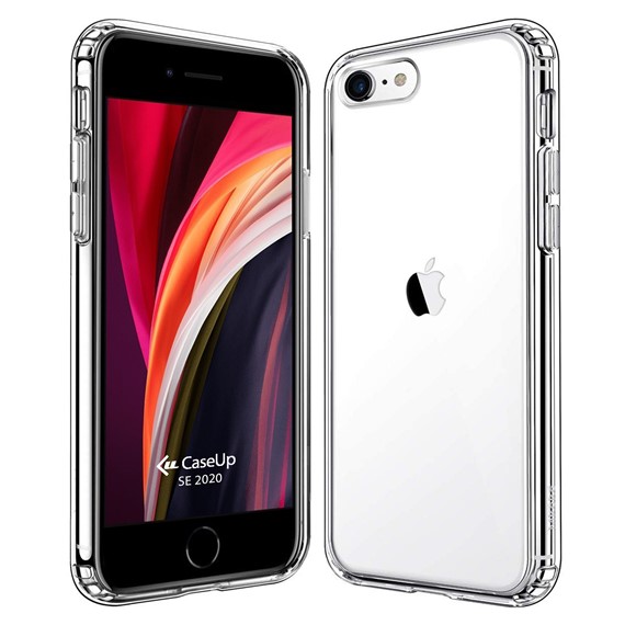 CaseUp Apple iPhone SE 2022 Kılıf İnce Şeffaf Silikon Beyaz 1