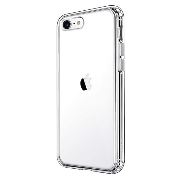 CaseUp Apple iPhone SE 2022 Kılıf İnce Şeffaf Silikon Beyaz 2