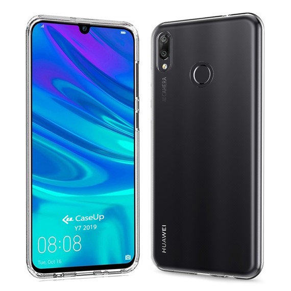 Huawei Y7 2019 CaseUp İnce Şeffaf Silikon Kılıf Beyaz 1
