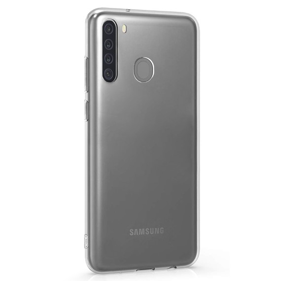 Samsung Galaxy A21 CaseUp İnce Şeffaf Silikon Kılıf Beyaz 2
