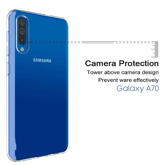 Samsung Galaxy A70 CaseUp İnce Şeffaf Silikon Kılıf Beyaz 3