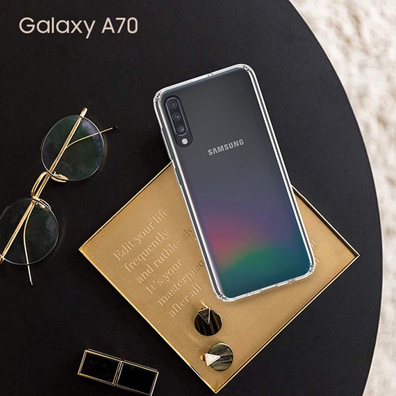 Samsung Galaxy A70 CaseUp İnce Şeffaf Silikon Kılıf Beyaz 5