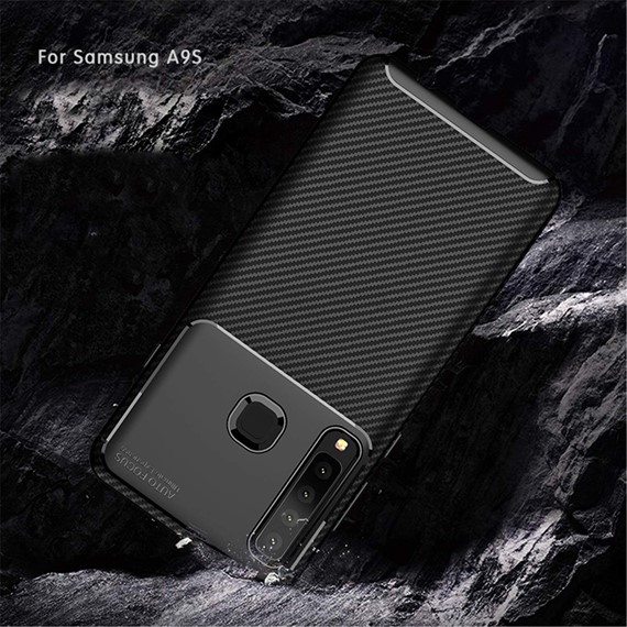 Samsung Galaxy A9 2018 Kılıf CaseUp Fiber Design Siyah 3