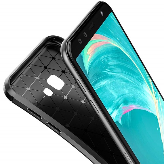 Samsung Galaxy J4 Plus Kılıf CaseUp Fiber Design Siyah 4