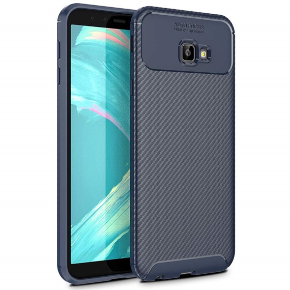 Samsung Galaxy J4 Plus Kılıf CaseUp Fiber Design Lacivert 5