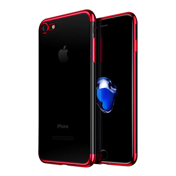 Apple iPhone 8 Kılıf CaseUp Laser Glow Kırmızı 5