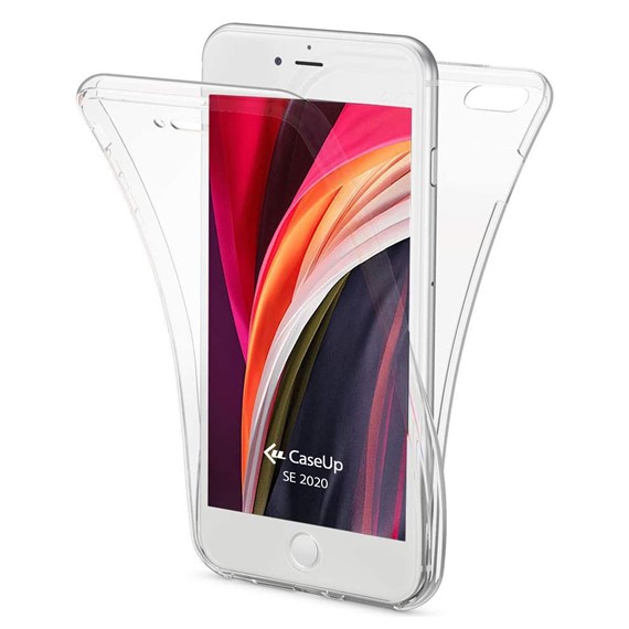 Apple iPhone SE 2020 Kılıf CaseUp 360 Çift Taraflı Silikon Şeffaf 1