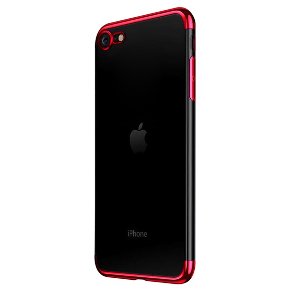 CaseUp Apple iPhone SE 2022 Kılıf Laser Glow Kırmızı 1