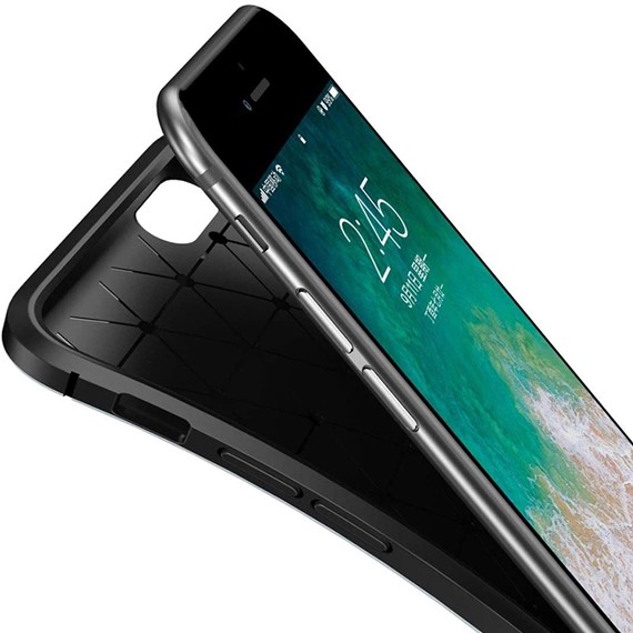 CaseUp Apple iPhone SE 2022 Kılıf Fiber Design Siyah 4