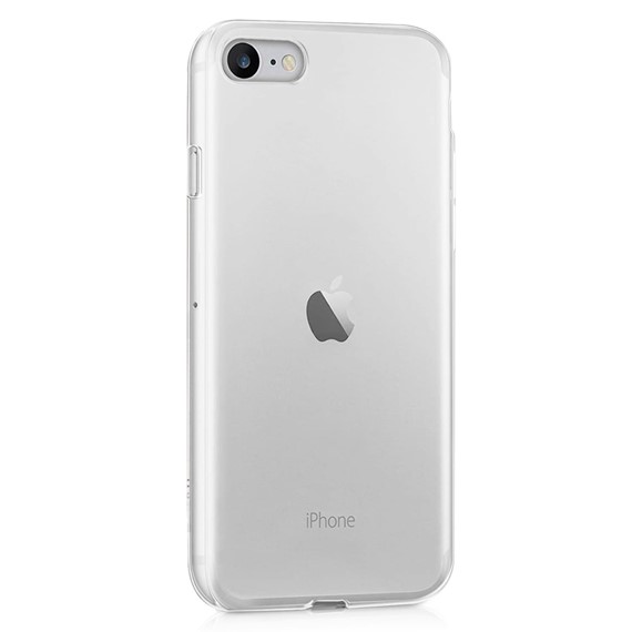 CaseUp Apple iPhone SE 2022 Kılıf Şeffaf Silikon Beyaz 2