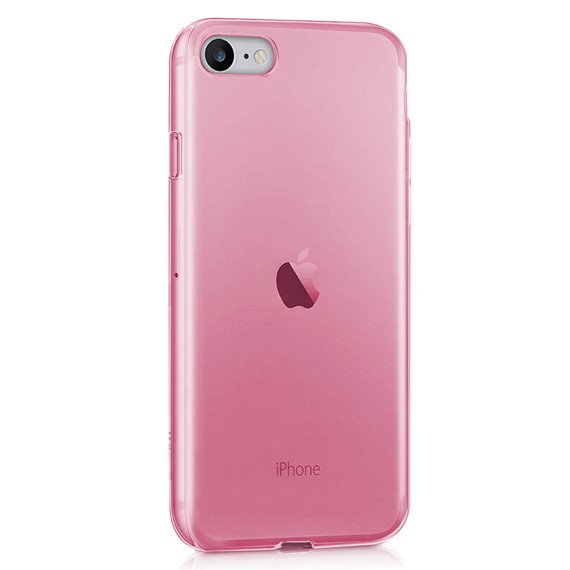 CaseUp Apple iPhone SE 2022 Kılıf Şeffaf Silikon Pembe 2