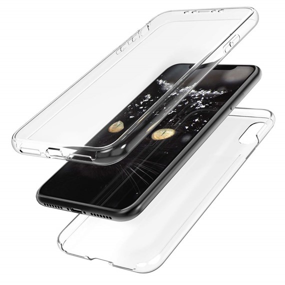 Apple iPhone XS Max Kılıf CaseUp 360 Çift Taraflı Silikon Şeffaf 2
